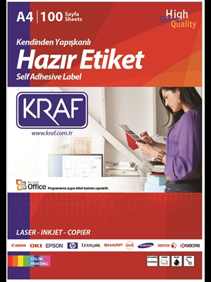 Kraf 199.6x289.1 Mm Laser Etiket 100"lü Kf-2001-9