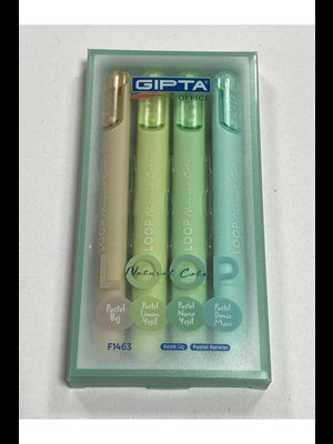 Gıpta Fosforlu Kalem 4 Lü Loop Pastel Renkler F1463