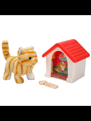Sunman Sesli Peluş Sevimli Hareketli Kedi Kulubeli S00004251\mc-1051