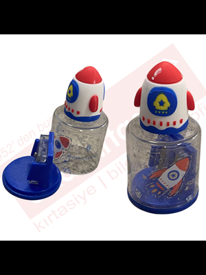 Mikro Çift Delikli Astronot Figürlü Pvc Kalemtraş Sp-6765