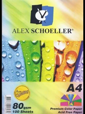 Alex Schoeller A4 80 Gr Renkli Fotokopi Kağıdı 10 Renk 50"li Alx-621