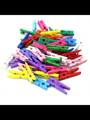 U-4 Ahşap Mandal Mini Boy Renkli U4-1067