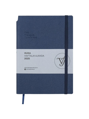 Victorias Journals Kuka 14x20.5 Haftalık Ajanda Esnek Kapak Ivory Lacivert 124-1431 2025
