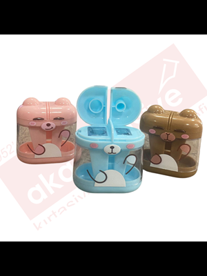 Mikro Çift Delikli Bear Babe Figürlü Kalemtraş Mk-8556