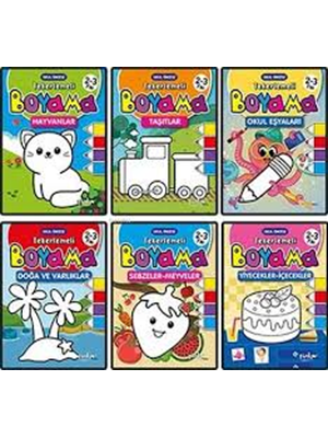 Tekerlemeli Boyama (6 Kitap) - Pinokyo Yayınları