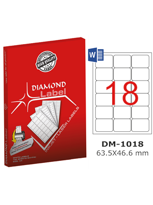 Diamond Label 63.5xx46.6 Mm Laser Etiket 100"lü Dm-1018
