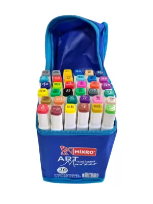 Mikro Art Çift Uçlu Marker Kalem Çantalı 36 Renk Zw-8001-36s