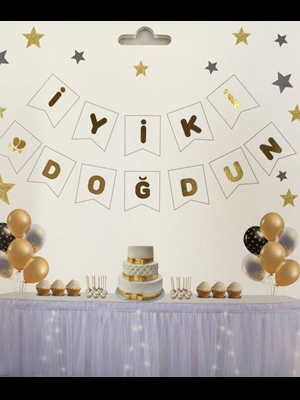 Nedi Kırlangıç Oynar Yazı 'iyiki Doğdun' Beyaz 11439