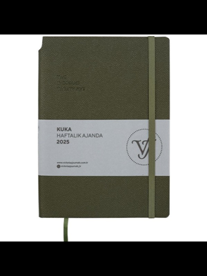 Victorias Journals Kuka 14x20.5 Haftalık Ajanda Esnek Kapak Ivory Haki 124-1433 2025
