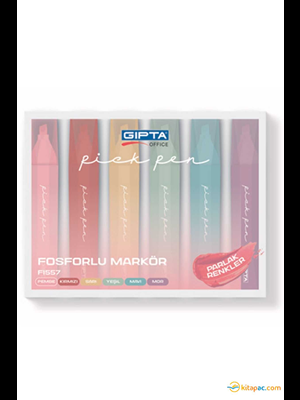 Gıpta Fosforlu Kalem 6 Lı Parlak Renkler F1557