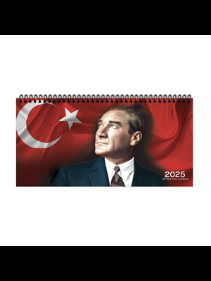 Keskin Color 16x33 Cm Aj-66 Spiralli Haftalık Masa Ajandası Atatürk 600001-99 (2025)