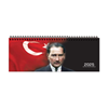 Keskin Color 12x33 Cm Aj-65 Spiralli Haftalık Masa Ajandası Atatürk 600003-99 (2025)