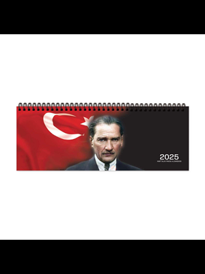 Keskin Color 12x33 Cm Aj-65 Spiralli Haftalık Masa Ajandası Atatürk 600003-99 (2025)