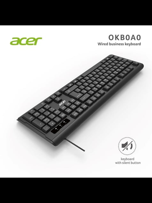 Acer Oak-0a0 Sessiz Tuşlu Kablolu Q Klavye Siyah