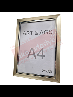 Art&ags A4 22 Mm Ahşap Çerçeve Gümüş Paspartulu Gümüş