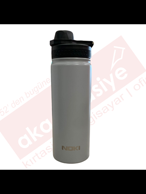 Noki 540 Ml Vidalı Kapak Taşıma Kulplu Çelik Matara Gri T-0126-020