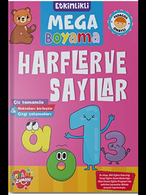 Boyama Zamanı Etkinlikli Mega Boyama - Harfler ve Sayılar - Koloni Kitap