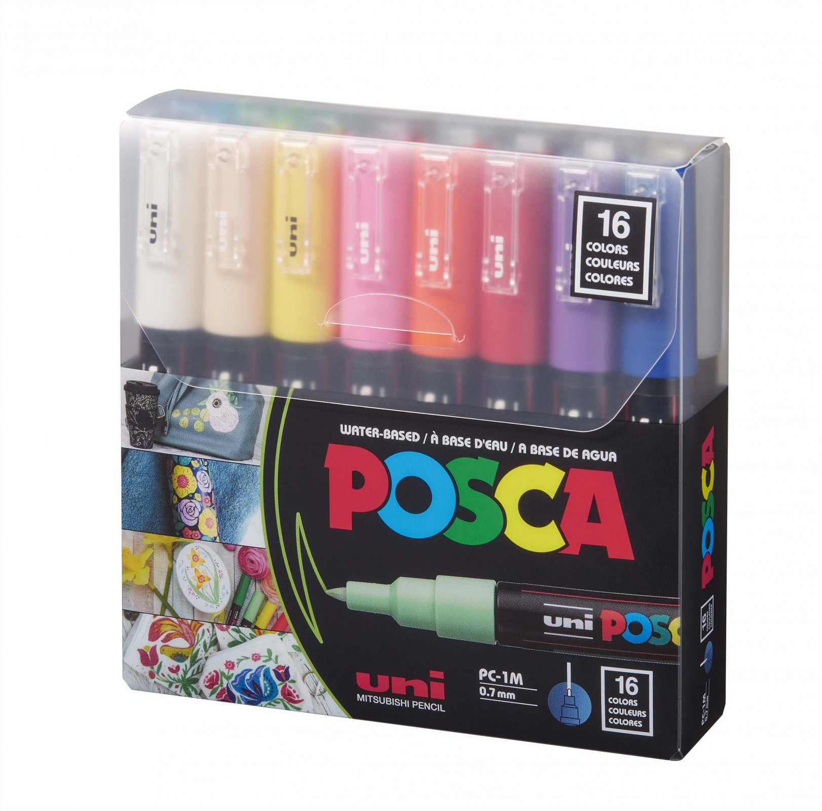 UNİ POSCA 0.7 SU BAZLI MARKÖR KALEM 16"LI PC-1M\16C