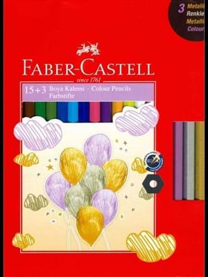 Faber Castell Kuruboya Kalemi 15 Renk+3 Metalik Renk 5171116314