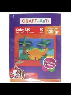 Craft Arts A4 120 Gr Çıtçıtlı Dosyalı Fon Kartonu 10 Renk