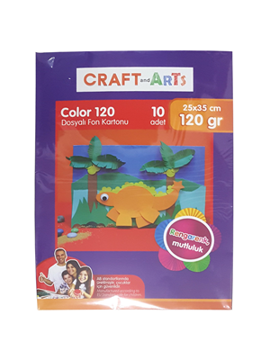 Craft Arts A4 120 Gr Çıtçıtlı Dosyalı Fon Kartonu 10 Renk