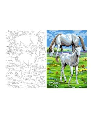 Aka Sanat 50x70 Çizilmiş Tuval Beyaz Atlar Hyv5070001