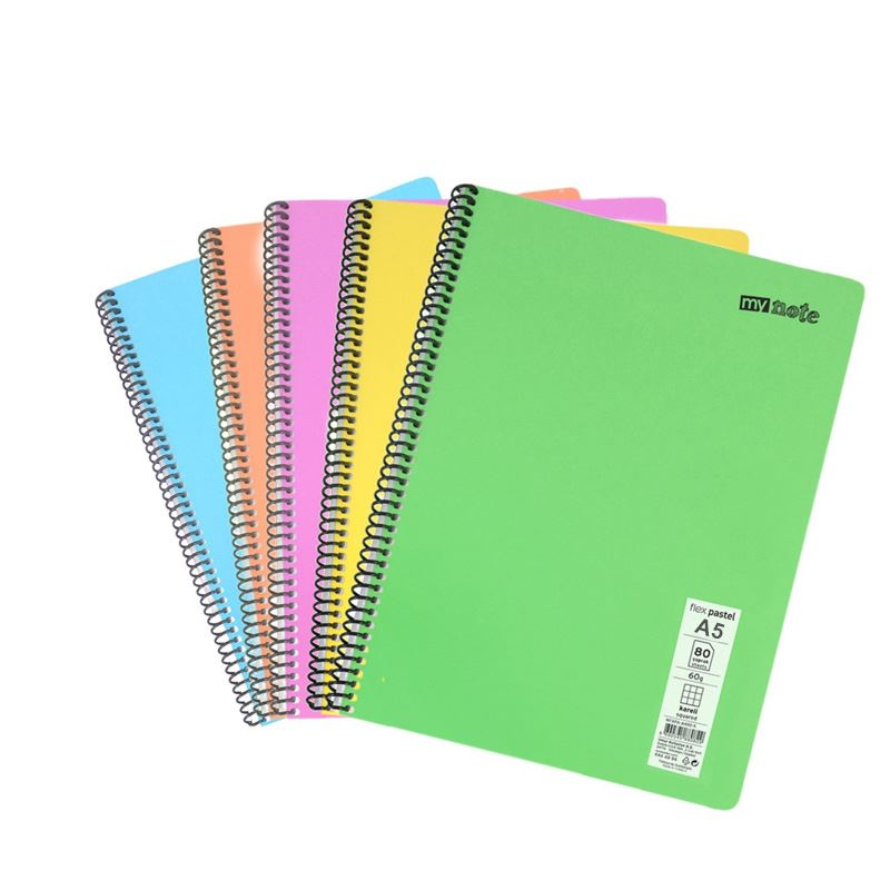 UMUR MYNOTE FLEX PASTEL A5 PP KAPAK SPİRALLİ DEFTER KARELİ 100 YP MFXPA-A5100-K
