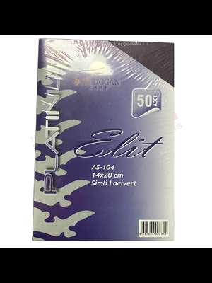 Asil 14x20 170 Gr Elit Fantazi Zarf 50"li Simli Lacivert As-104\as-15045