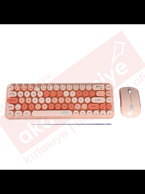 Muggle Mu-1763p Pembe Kablosuz Klavye Mouse Set