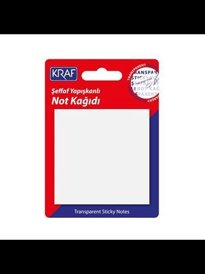 Kraf 76x76 Mm Yapışkanlı Not Kağıdı Şeffaf 50 Yp 7676tr