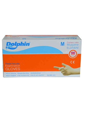 Dolphin Lateks Muayene Eldiveni Pudrasız Medium 100"lü