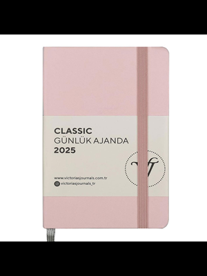 Victorias Journals Classic 9x14 Günlük Ajanda Sert Kapak Ivory Pembe 124-1489 2025