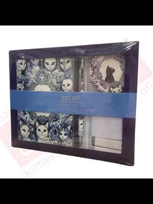 Victorias Journals Gift Set 13x18 128 Syf Sert Kapak Defter+ayna+tük.kalem+postit 124-2075