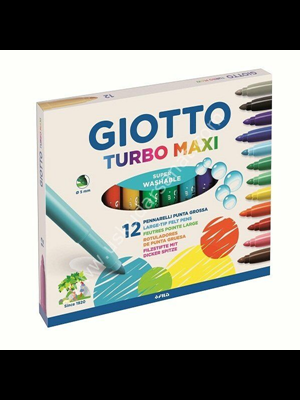 Gıotto Turbo Maxi Jumbo Keçeli Boya Kalemi 12 Renk 454000