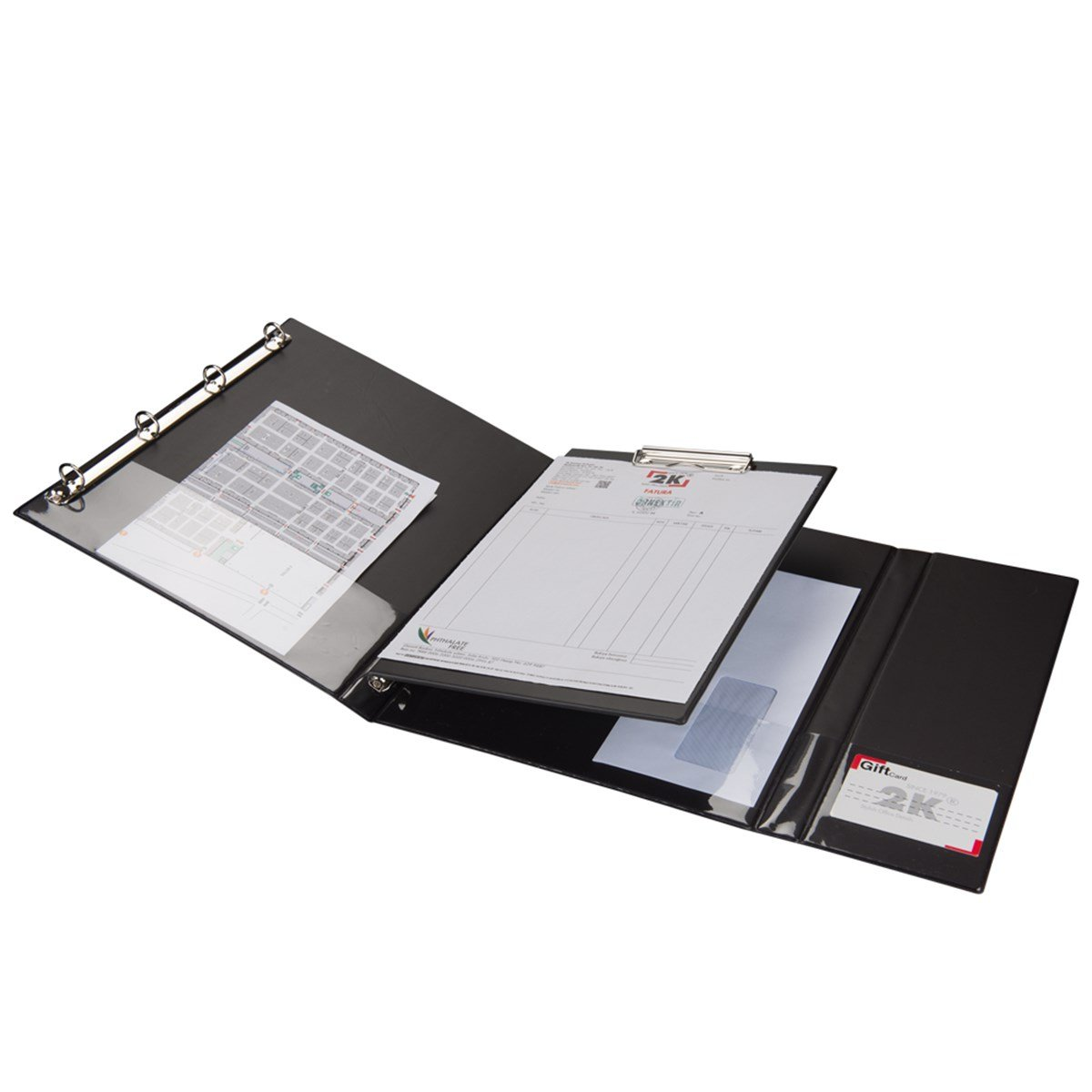 2K A4 BİALA ÇOK FONKSİYONLU EVRAK DOSYASI SİYAH 225S