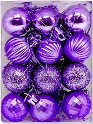 Nedi Yılbaşı Top Süs 4 Cm Mor 24"lü 13257