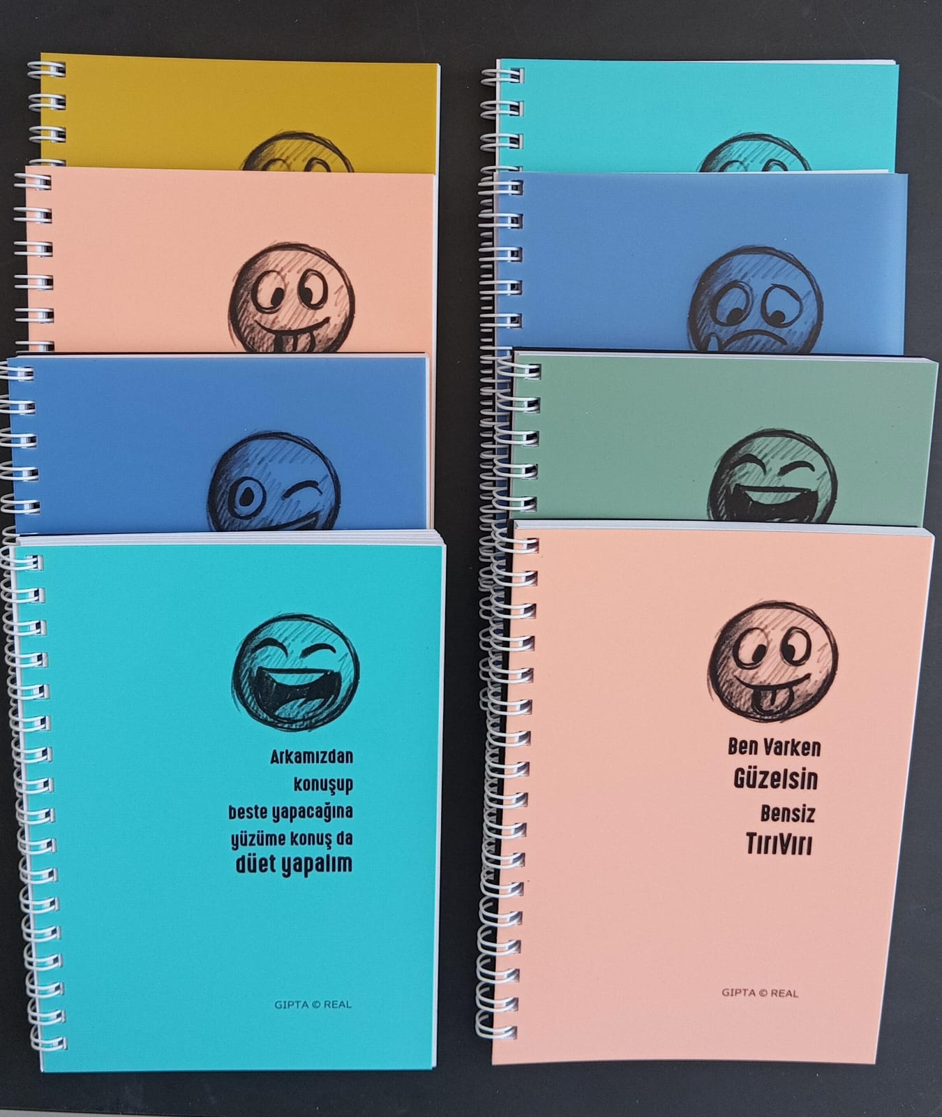 GIPTA REAL A6 80YP ÇİZGİLİ SPİRALLİ PP KAPAK DEFTER 7236