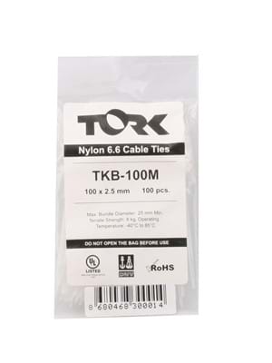 Tork Tkb-100m 2.5x100 100lü Beyaz Kablo Bağı