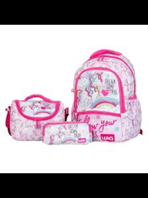 Wia Unicorn Sırt Çantası+beslenme+kalemlik Set Wg-1009