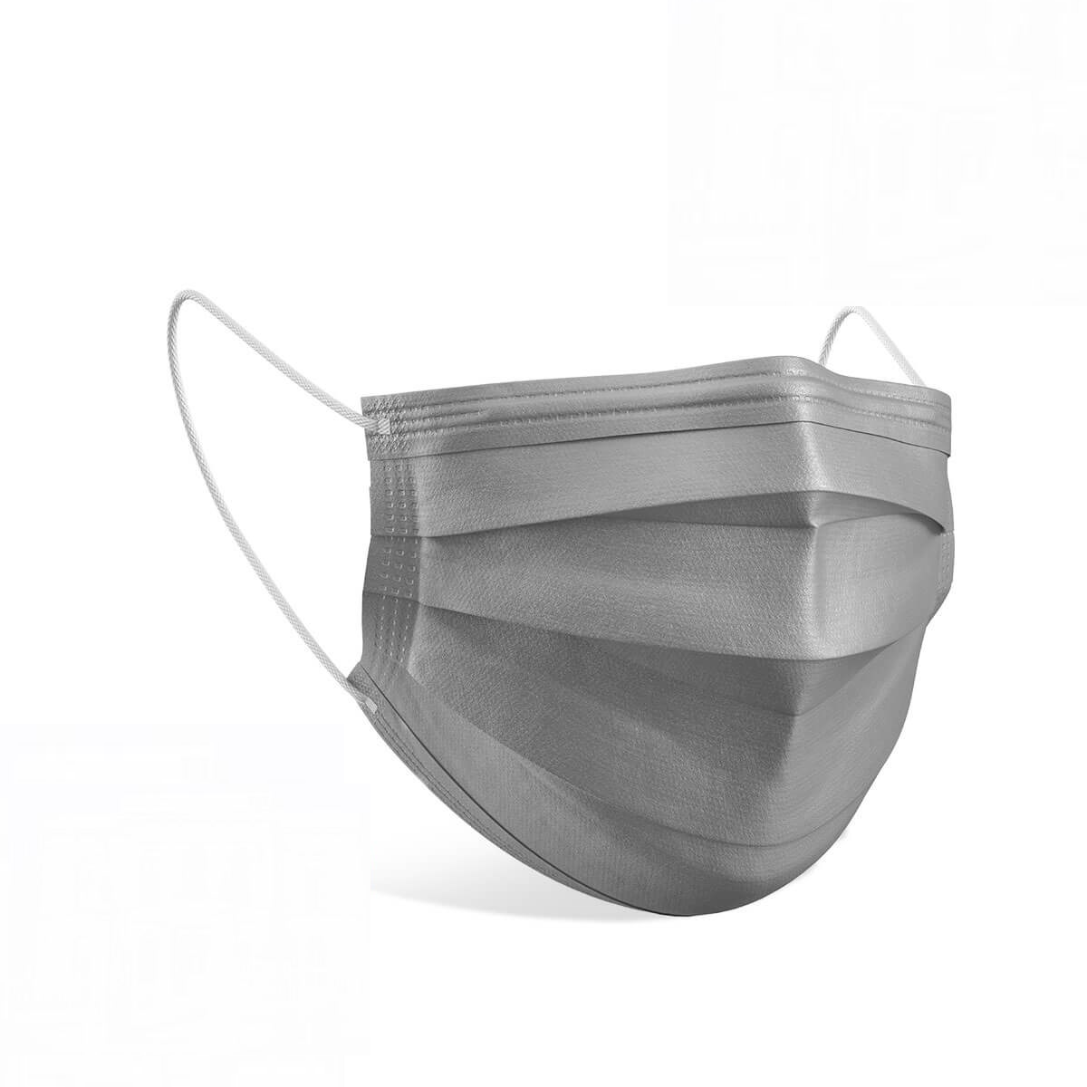 SEVGİ ÜÇ KATLI MASKE GRİ 10"LU