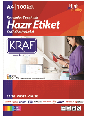 Kraf 99.1x67.7 Mm Laser Etiket 100"lü Kf-2008
