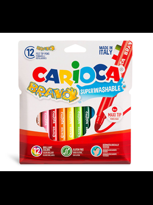 Carioca Bravo Jumbo Süper Yıkanabilir Keçeli Kalem 12"li 42755