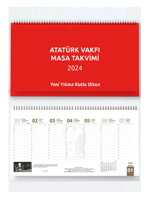 Atatürk Vakfı Spiralli Masa Takvimi Sümen 2024