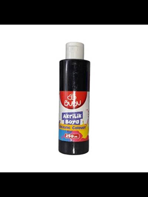 Bubu 250 Ml Akrilik Boya Siyah Akr003
