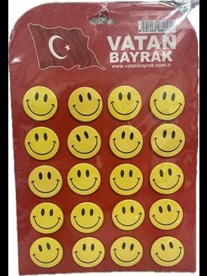 Vatan Çanta Rozeti Sarı Gülen Yüz Vt364