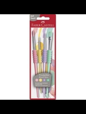 Faber Castell Soft Touch Fırça Seti (12-4-8-10) 4"lü Pastel Renkler 481620