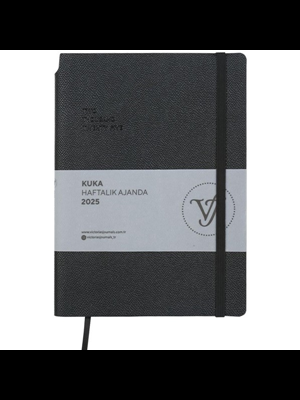 Victorias Journals Kuka 14x20.5 Haftalık Ajanda Esnek Kapak Ivory Siyah 124-1429 2025
