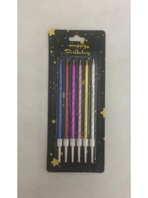 Nedi 13 Cm Burgulu Çubuk Mum Karışık 6"lı 2236m