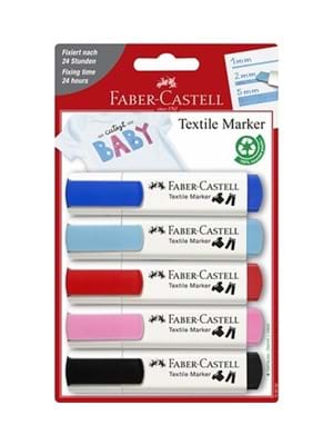 Faber Castell Tekstil Markörü 5"li Set 504015930000