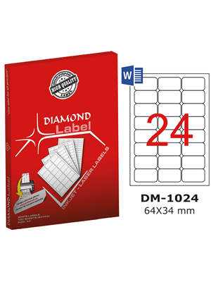 Diamond Label 64x34 Mm A4 Laser Etiket 100"lü Dm-1024